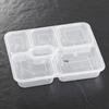 Large 6-Compartment Disposable Plastic Food Container with Lid