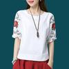 Plus Size M~4XL: 2025 Korean Style Embroidered Short Sleeve T-shirt for Women - Trendy Slimming Base Shirt