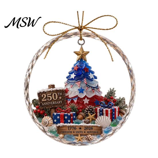 Acrylic Holiday Ornaments for Home Ocean Themed Christmas Ornaments, Lighthouse/Wreath/Santa Claus/Xmas Tree/Snowman/Deer Hanging Tree Gift