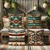 Bohemian-Style Geometric Pattern Pillow Cover: Exotic Tribal Motifs In Vivid Colors, Sofa Cushion Cover, Room Decoration