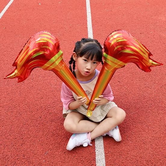 10/20/30Pcs Inflatable Torch Sports Game Torch Balloon Favors Bulk Aluminum Film Fake