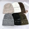 25 Early Autumn New Seam Edge Contrasting Wool Hat Women's New Versatile Cold Hat Knitted Sleeve