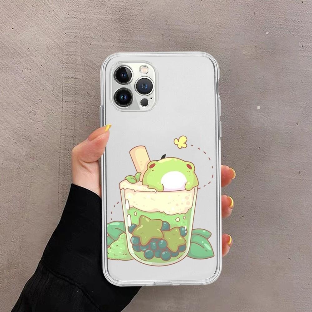 Мультяшный рисунок лягушки Чехол для телефона Для iPhone 15 13 14 Pro Max XS XR 12 11 Pro 13 Mini 6 7 8 Plus Мягкий прозрачный задний чехол