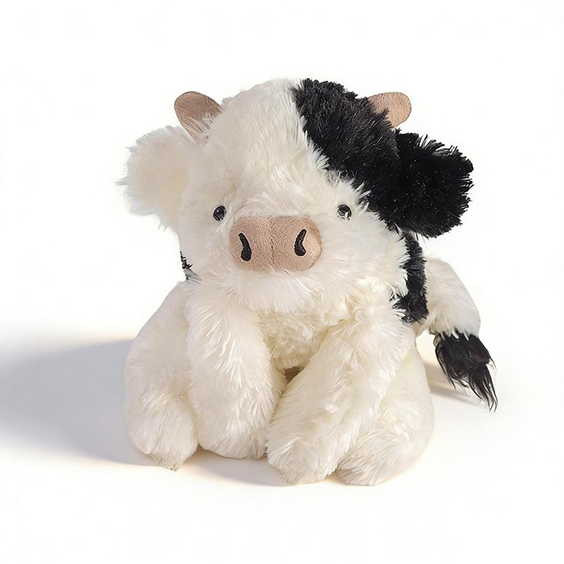 1Pc 34cm Fluffy Cow Plush Toys Stuffed Soft Animal Dolls Lovely Cattle Plushie Nice Birthday Gift Decor for Children Baby