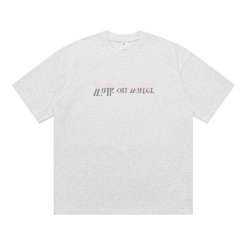 Vintage Text Graphic T Shirt Walk On Water Slogan Print Unisex Unisex Cotton Oversized Loose Fit Streetwear Short Sleeve Crew Neck
