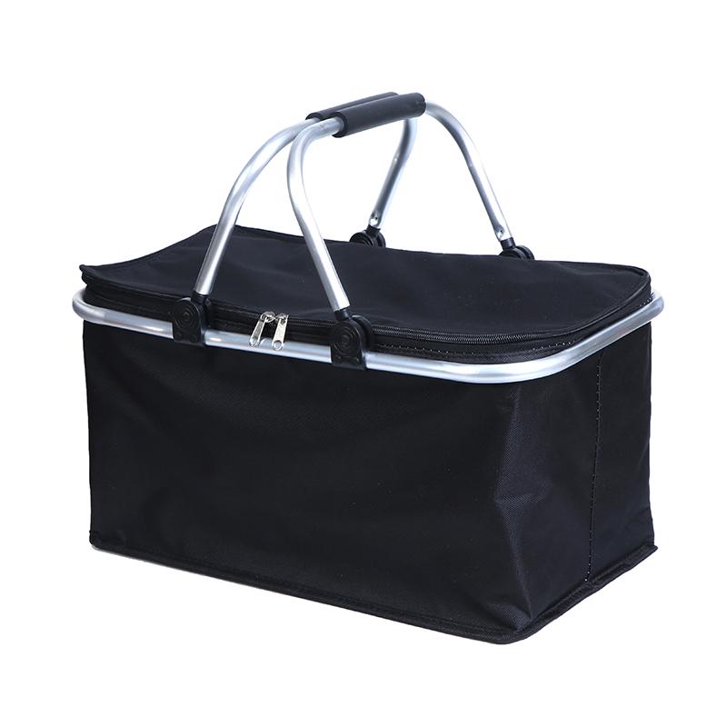30l Foldable Picnic Bag Large Capacity Thermal Insulated Cooler Basket With Dual Carry Handles For Outdoor Camping