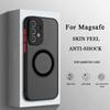 Роскошный чехол с беспроводной зарядкой Magsafe для Samsung Galaxy S20 S21 S22 S23 S24 FE S25 Plus S25 Ultra Ударопрочный матовый чехол