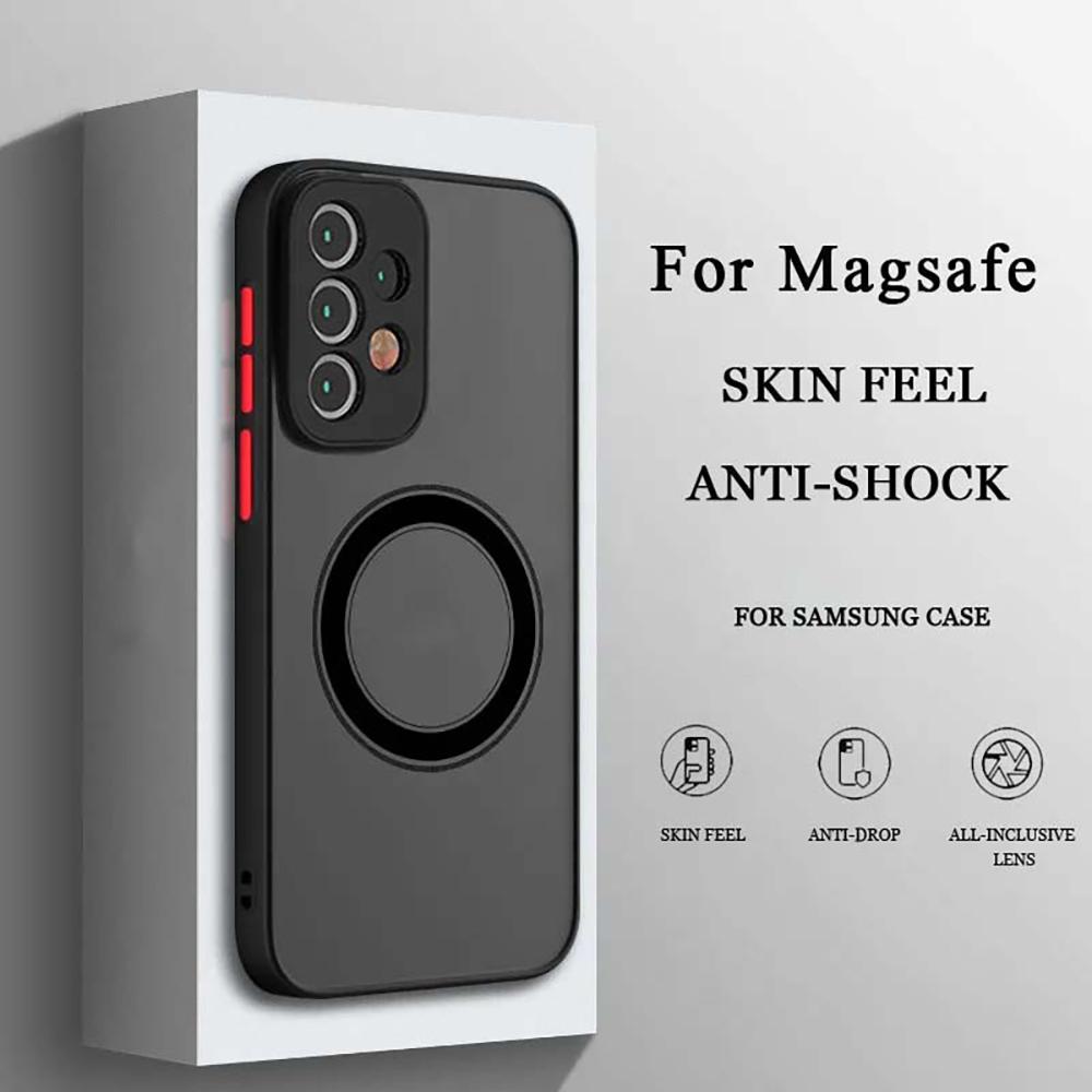 Luxury Wireless Charge Case For Samsung Galaxy S26 S25 S24 S23 S22 S21 S20 Ultra Plus S26 FE For Magsafe Shockproof Matte Cover