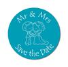 Darling Souvenir Round 45 Pieces Wedding Couple Save The Date Stickers Envelope Seals DIY Party Favor - Black