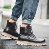Мужские кожаные ботинки Ботинки Мартины Уличная мода Короткие сапоги с боковой молнией и круглым носком Сапоги для инструментов