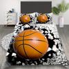 Fashion 3D Basketball Print Bedding Set Soft Comfortable Duvet Cover For Bedroom Guest Room