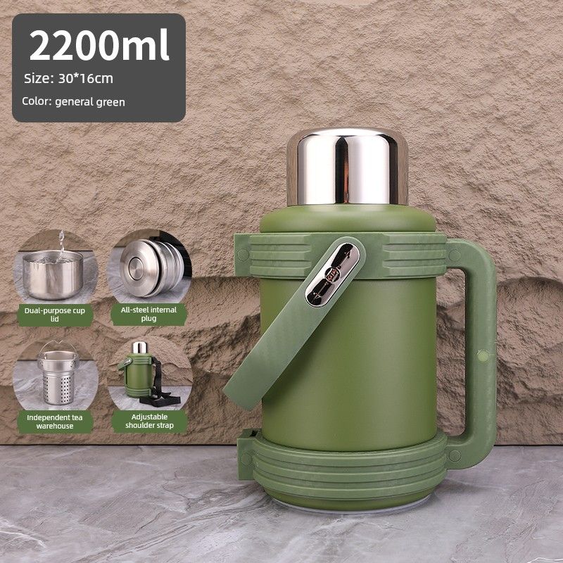 Insulated Kettle, Large Capacity Thermos Cup, Stainless Steel Portable Outdoor Thermos, Travel Car Hot Water Kettle, Cold-Keeping Cup for Home Use