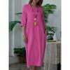 Plus Size Women's Dress Solid Sleeve Round Neck Dresses