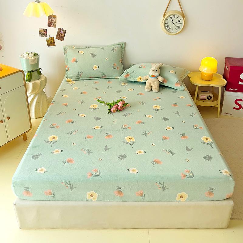 Простыня в мультяшном стиле, бархатное покрывало 120x200, зимняя простыня на резинке, приятная для кожи, простыни из постельного белья, драпа де литр (Нет наволочки)