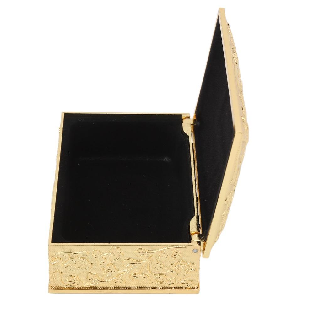 Zinc Alloy Trinket Storage Box Gold Treasure Chest Case Jewelry Boxes Keepsake Box For Ladies