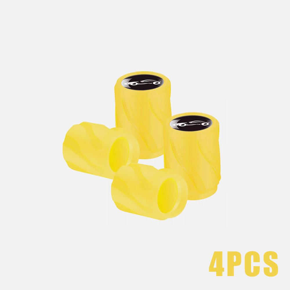 4X Универсальный светящийся колпачок вентиля автомобиля Автомобильная шина с логотипом Крышка вентиля Противопыльный чехол Подходит для автомобилей Мотоциклов Велосипедов