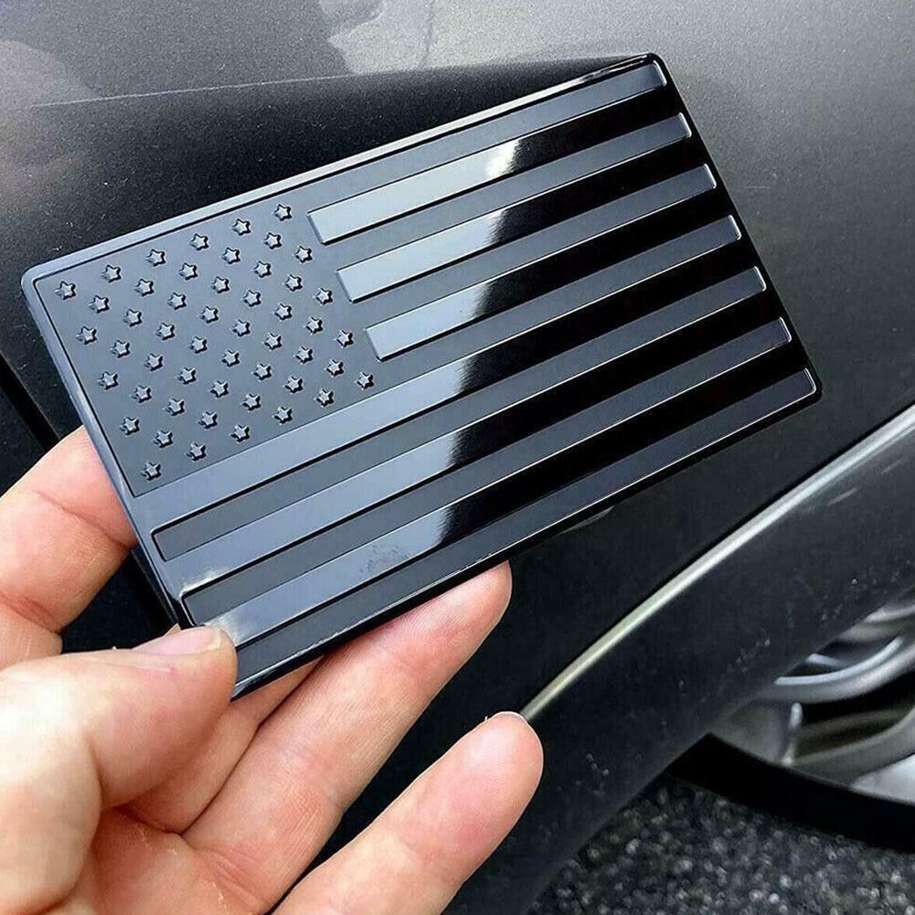 2pcs Black Metal USA American Flag Car Tuning Emblem Badge Motorcycle Sticker Fairing Car Accessories Parts