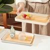 Wood Grain Storage Tray Multi-functional Rectangular Plastic Food Serving Tray Snack Dessert Tray Kitchen Living Room Tea Tray