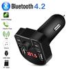Car Fm Transmitter Bluetooth-compatible Hands-free Receiver Mp3 Stereo Music Player Dual Usb Fast Charger