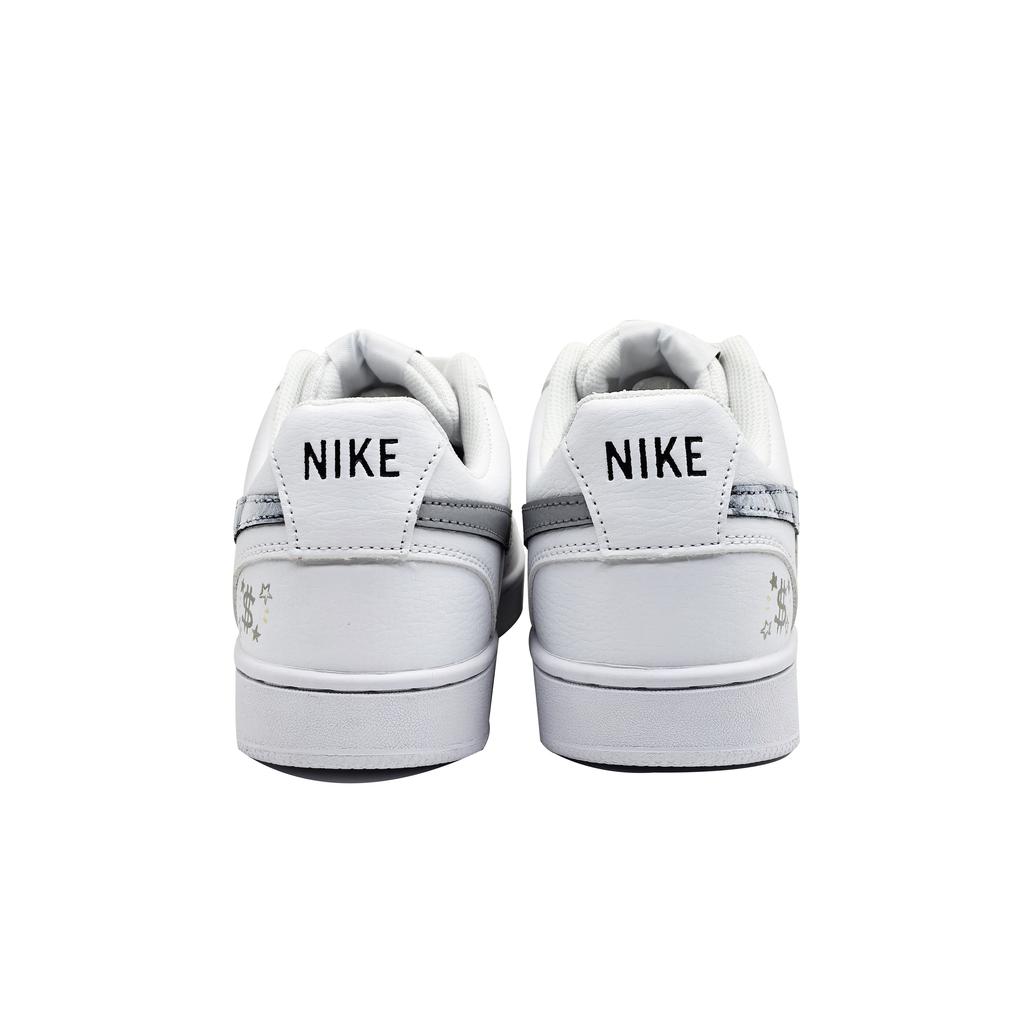 Nike Court Vision 1 Billionaire Leather Abrasion Resistant Low top Skateboard Shoes Unisex White Gray DH2987-101(team488-)