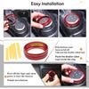 for -2025 Ford Bronco AC Knob Cover Accessories Center Console Switch Volume Temp Control Button Ring Trim-Red 6Pcs (Not fit Bronco Sport)