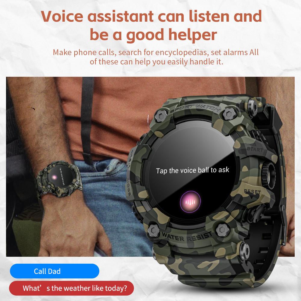 Смарт- часы LOKMAT ATTACK с экраном 1.28 дюйма, защитой от воды IP68, пульсометром и шагомером