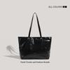 Niche High-end Sense Retro Large-capacity Commuting Versatile Tote Bag Underarm Bag Simple Zipper Single Shoulder Big Bag Women