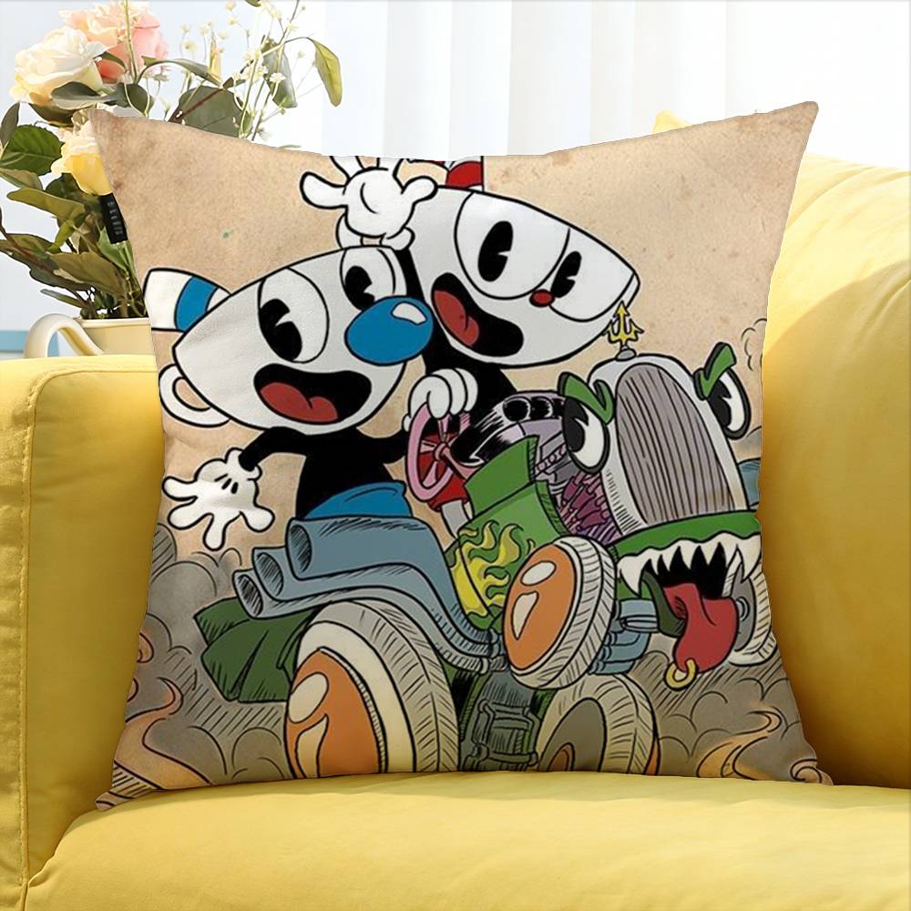 P-Popular C-Cuphead Game Various Sizes Square Pillow Case For Car Home Bedchamber Decor