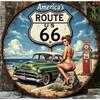 Винтажная металлическая жестяная табличка Route 66 Настенное искусство Ретро Гараж Бар Мужская берлога Декор