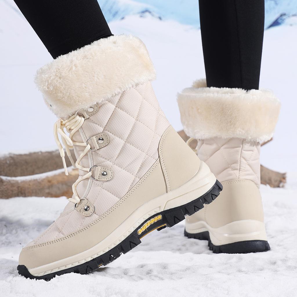 TUINANLE Warm Winter Boots Women Cotton Shoes High Top Snow Boots Fashion Mother Plush Shoes