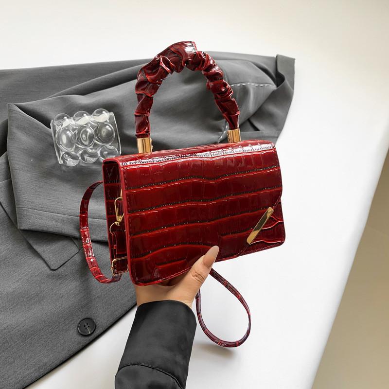 Trendy Casual Small Square Crossbody Bag Fashionable Pu Leather Handbag For Women