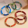 Leopard Print Boho Acrylic Bracelets Acrylic Curved Tube Bangle Leopard Acrylic Bracelets  Women