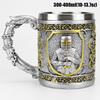 3D Knight Mug Wine Goblet BEST Birthday Halloween Father's Day Gift Resin Outer Stainless Steel Inwall Cool Retro Wine Glass