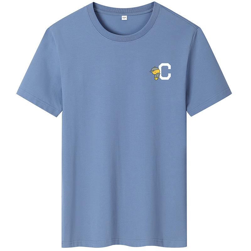 Мужская модная футболка с короткими рукавами C с принтом, повседневная футболка из чистого хлопка