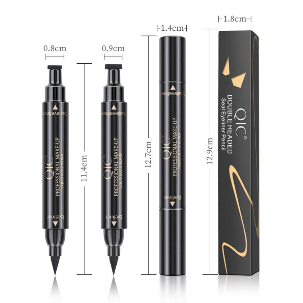 QIC Double -headed Seal Eyeliner, Waterproof Without Fainting Triangular Wing Tail Seal Eyeliner Pen