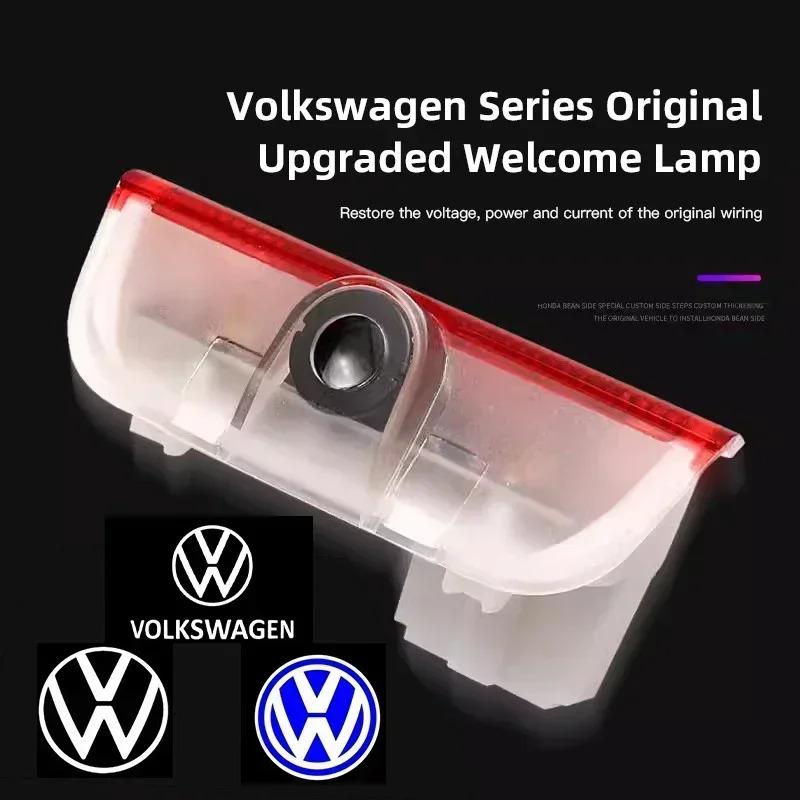 2Pcs Car Emblem Projection Lamp Door Lights Lights Decoration For VW Golf Touareg Eos CC Passat Variant B8 Touareg Tearamont