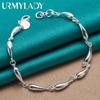 925 Sterling Silver Water Drop Chain Bracelet Fine Jewelry