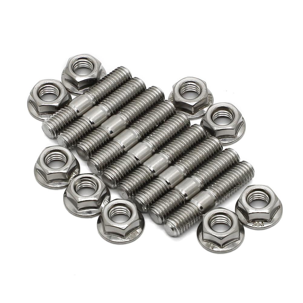 M8*40 Exhaust Manifold Stud For Honda Civic Acura Integra V3 B D Series Stainless Steel Stud Serrated Bolts Nut Screw