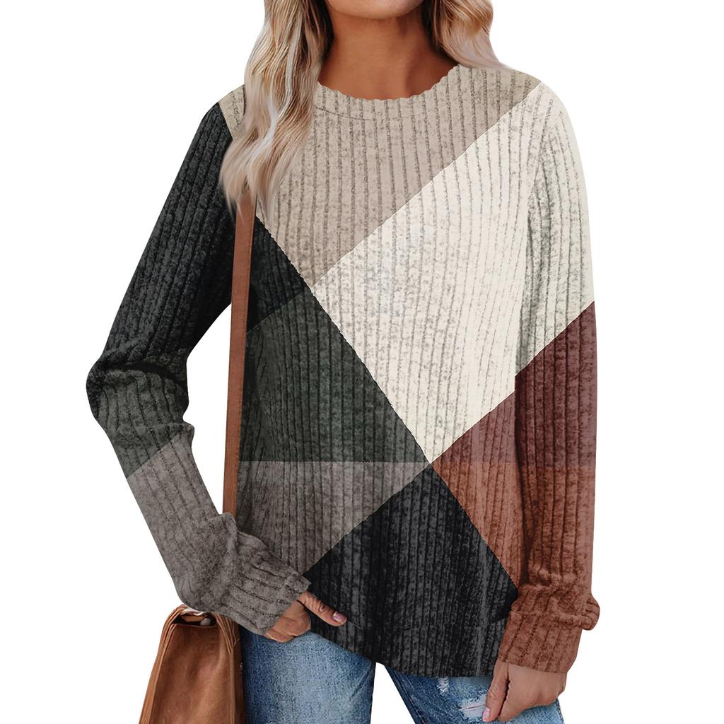 Женский принт Легкий Топ с круглым вырезом из матового хлопка