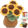 BUDDUR Sunflower Potted Plant Crochet Knitting Kit With Crochet Hook And Instruction For Beginners Doll Making Materials Package
