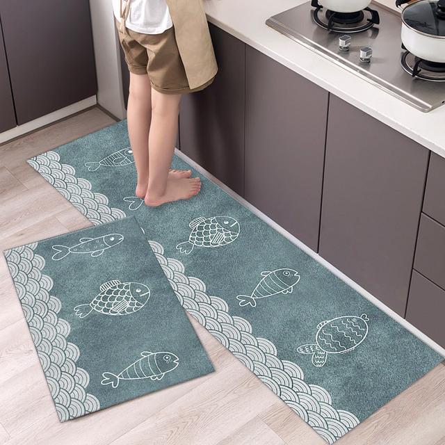 Fashionable Simple Nordic Style Kitchen Floor Mat Household Carpet Long Strip Door Mat Modern Home Decor