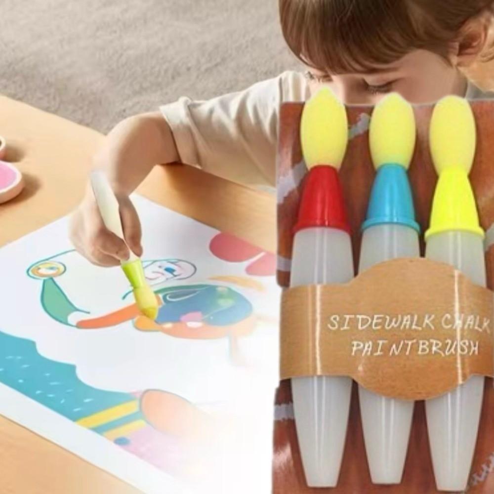 3Pcs Creative Round Applicators DIY Straight Liquid Dauber Sponge Drawing Beginners