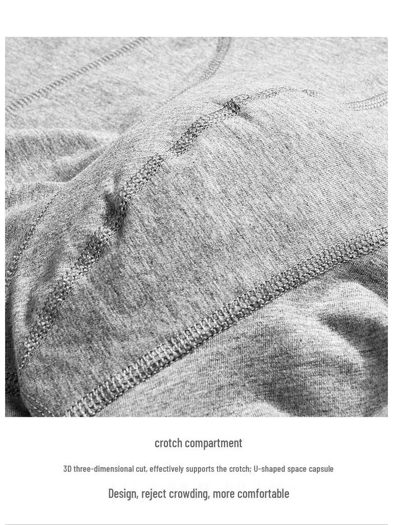 Мужские боксеры-брифы из чистого хлопка со средней посадкой, свободные - Удобные, дышащие, больших размеров (Длинная)