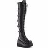 Fashion Over-the-knee Boots Women Platform Heels Belt Buckle  Boot Motorcycle Goth Shoe Thigh High Flat Boots Plus Size 42 43
