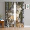 Волк Лес Животное Прозрачные Шторы для Украшения Гостиной Тюль Вуаль Органза Оконные Шторы для Кухни Спальни