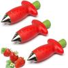 Kitchen Tool - 3 Pcs Remover Fruit Corer - Stainless Steel - Red