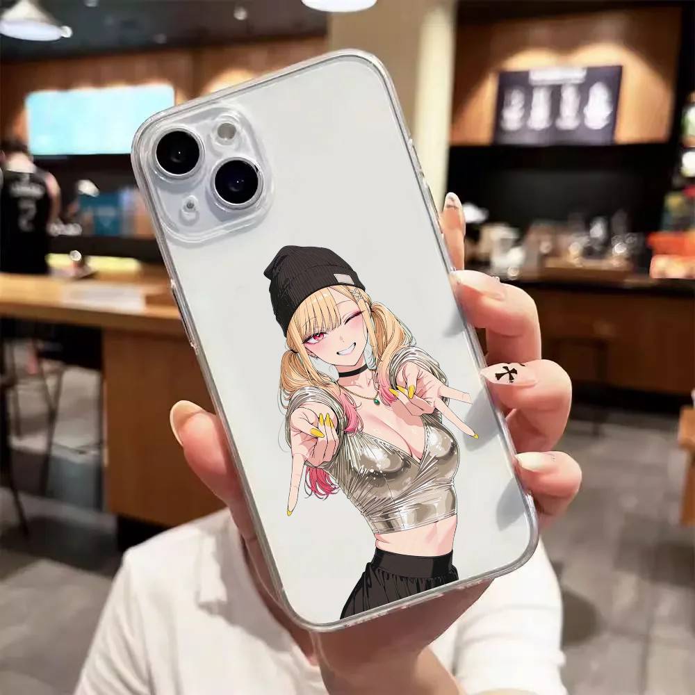 Роскошный прозрачный чехол для телефона с аниме-девушкой для IPhone 17 16 15 Pro Max 14 13 12 11