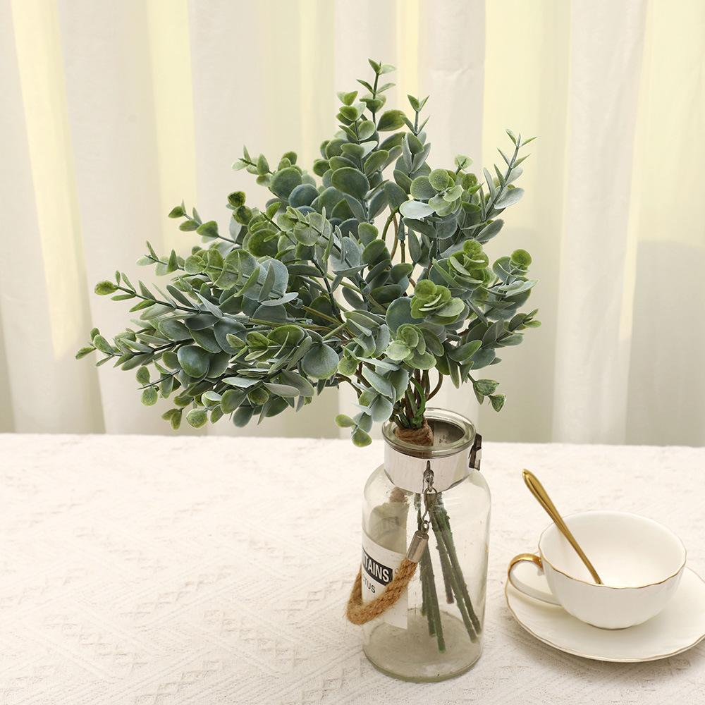 8 пучков пленочных денежных листьев эвкалиптовых цветов, имитация растений, настенное украшение для дома