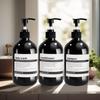 3 Pack Black/Brown/Green Lotion Soap Dispenser with Black Pump Reusable 500ml Empty Round Dispensing Container with 8pcs Waterproof Label