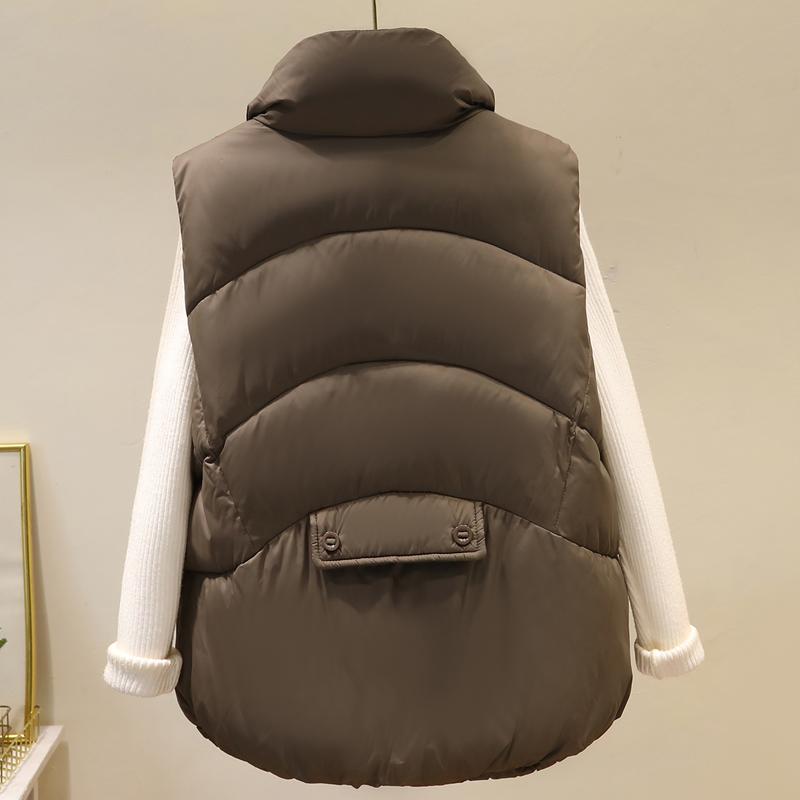 Модная женская парка без рукавов, зимняя верхняя одежда, элегантный толстый теплый жилет, женские короткие пальто